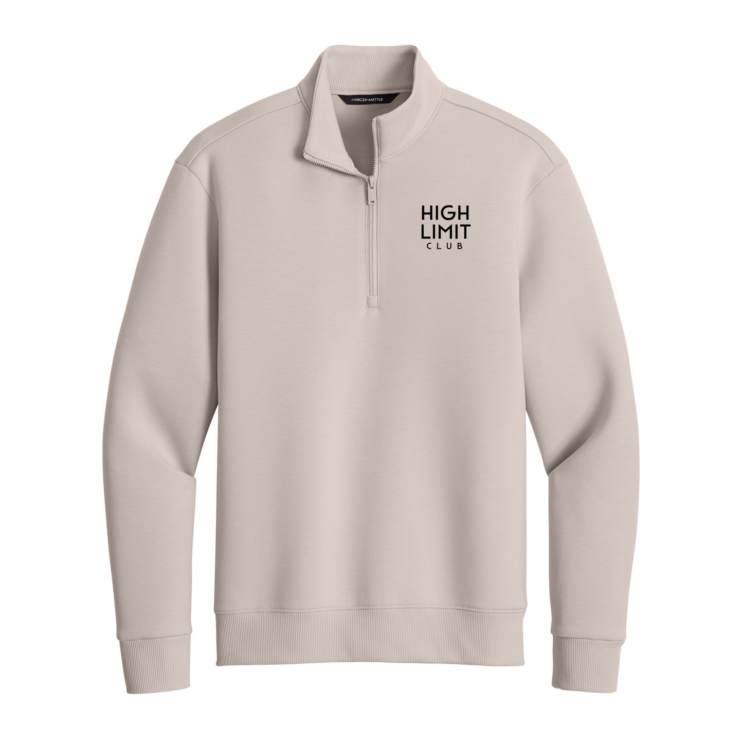 High Limit Club, HLC Stack Logo, 3D Effect, Mercer+Mettle® Soft Spacer 1/4-Zip - Warm Quartz