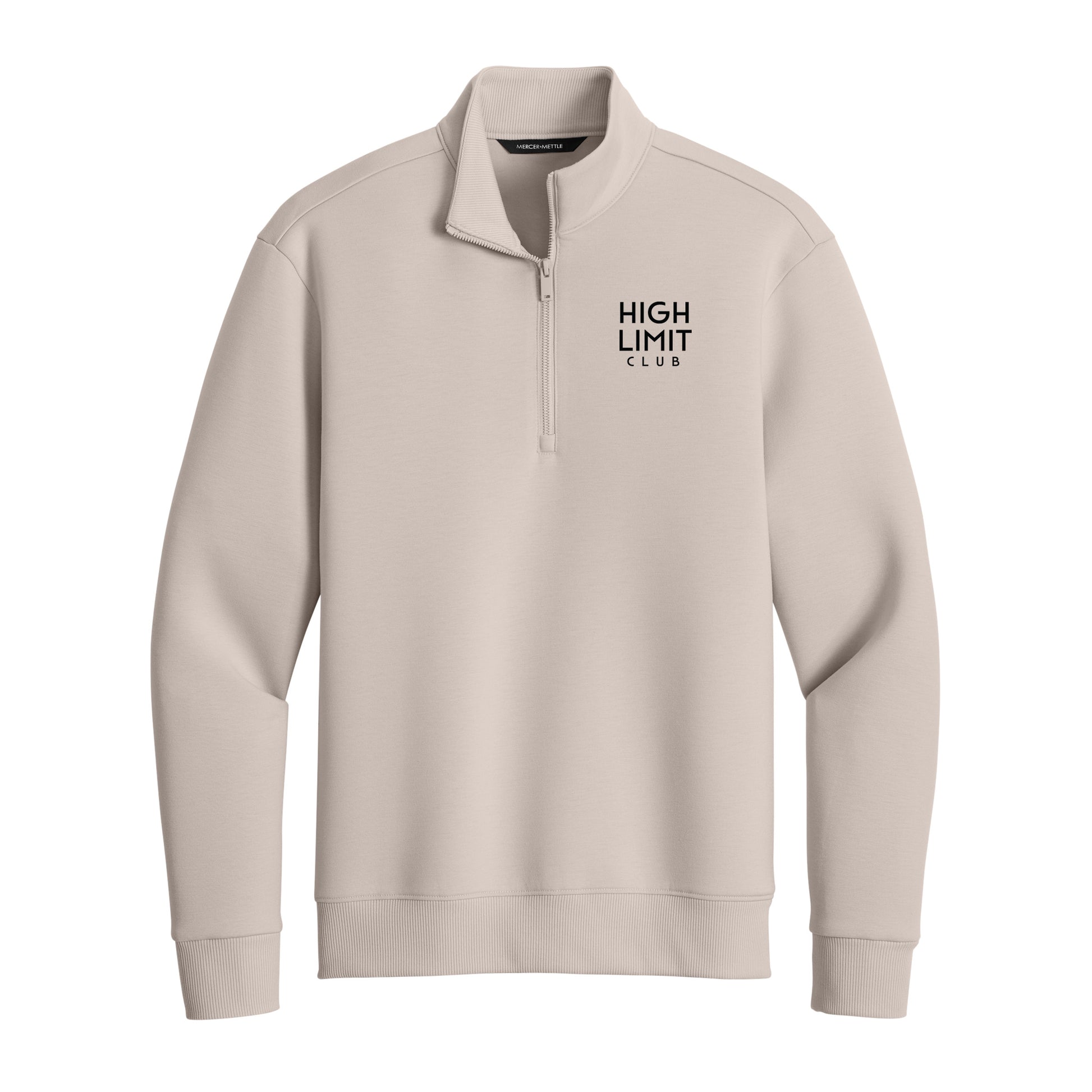 High Limit Club, HLC Stack Logo, 3D Effect, Mercer+Mettle® Soft Spacer 1/4-Zip - Warm Quartz