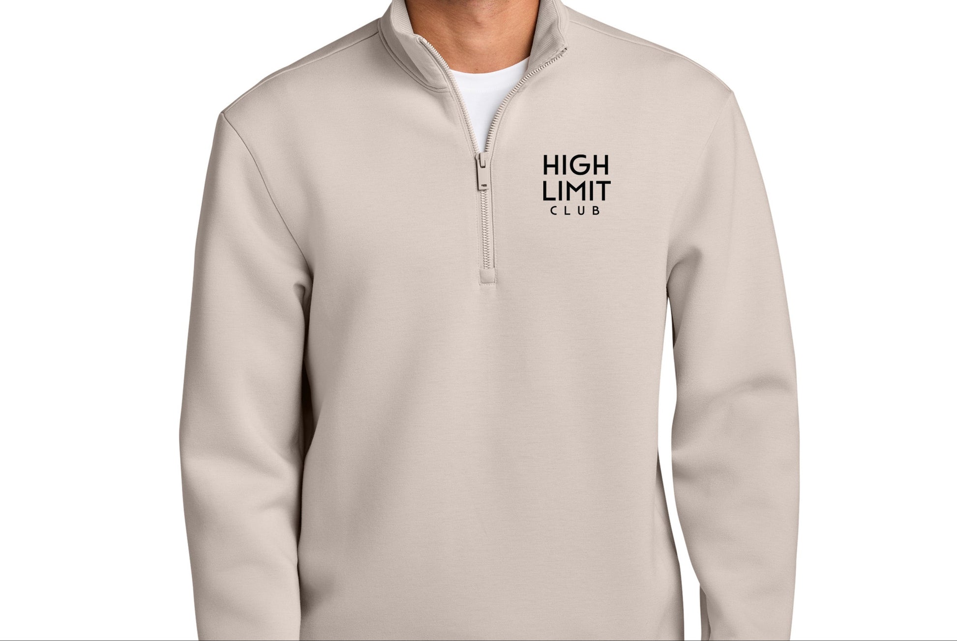 High Limit Club, HLC Stack Logo, 3D Effect, Mercer+Mettle® Soft Spacer 1/4-Zip - Warm Quartz