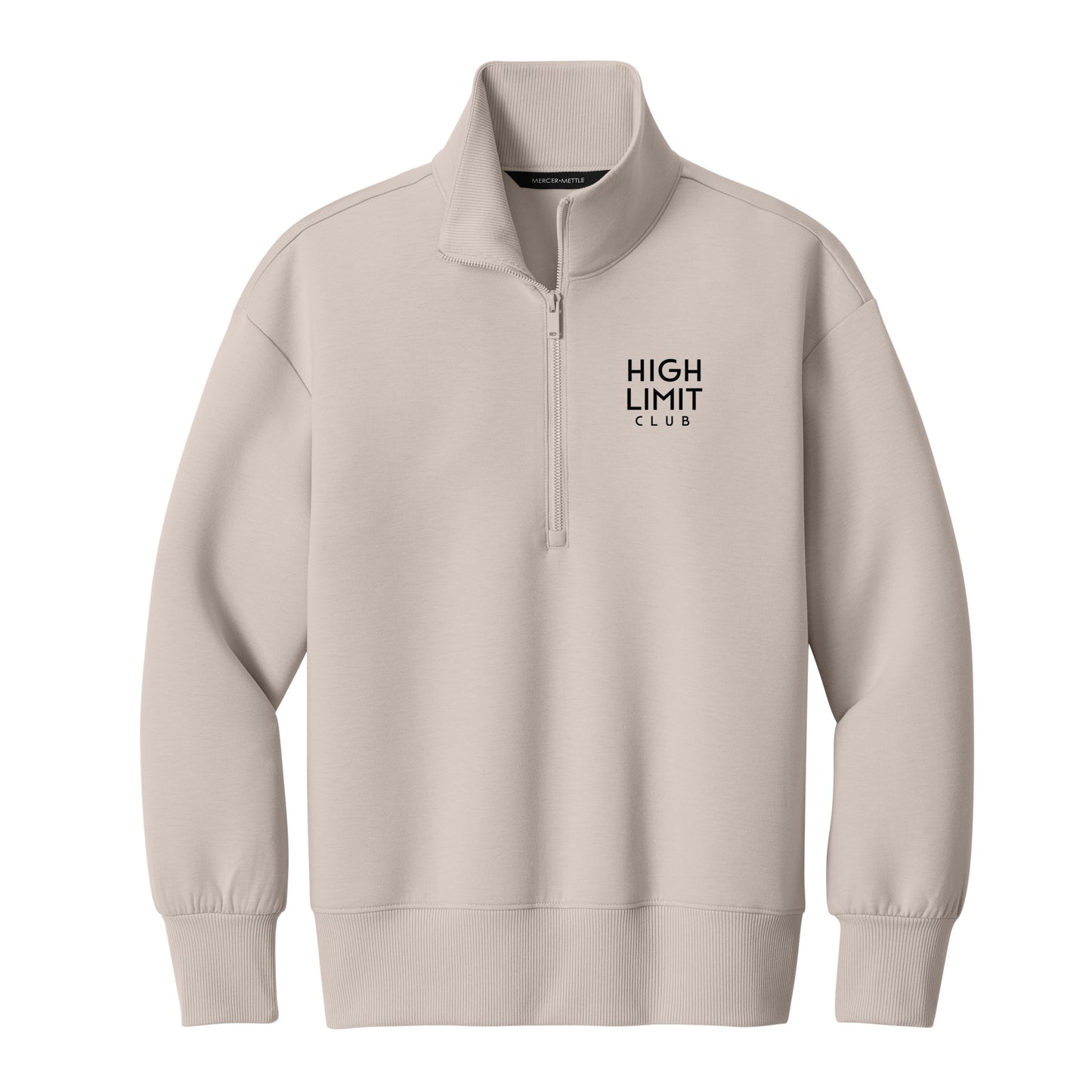 High Limit Club, HLC Stack Logo, 3D Effect, Mercer+Mettle® Women’s Soft Spacer 1/4-Zip- WarmQuartz