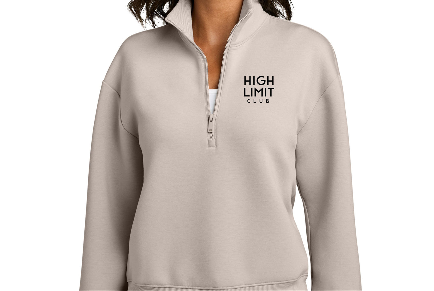 High Limit Club, HLC Stack Logo, 3D Effect, Mercer+Mettle® Women’s Soft Spacer 1/4-Zip- WarmQuartz