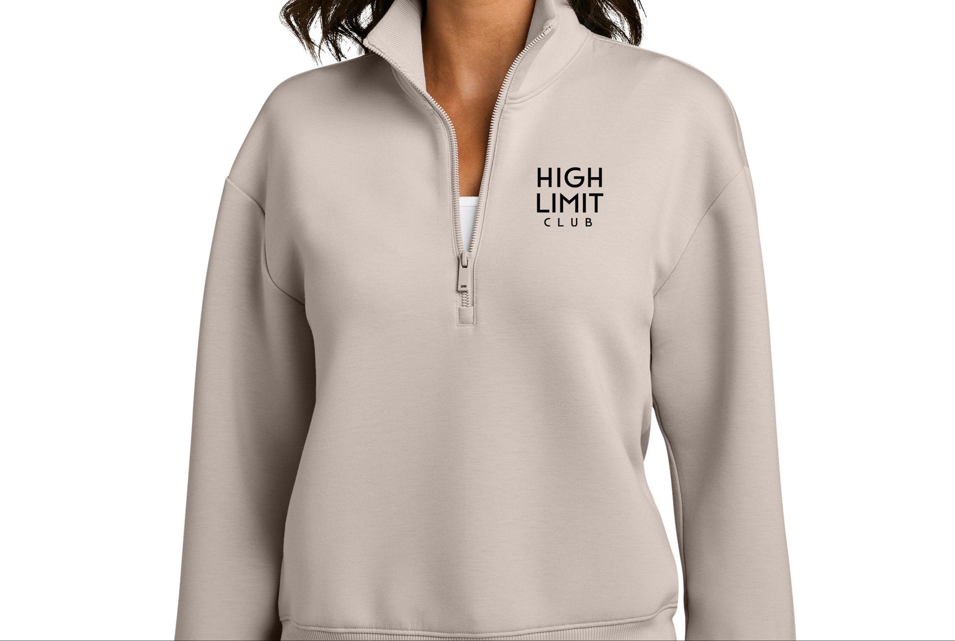 High Limit Club, HLC Stack Logo, 3D Effect, Mercer+Mettle® Women’s Soft Spacer 1/4-Zip- WarmQuartz
