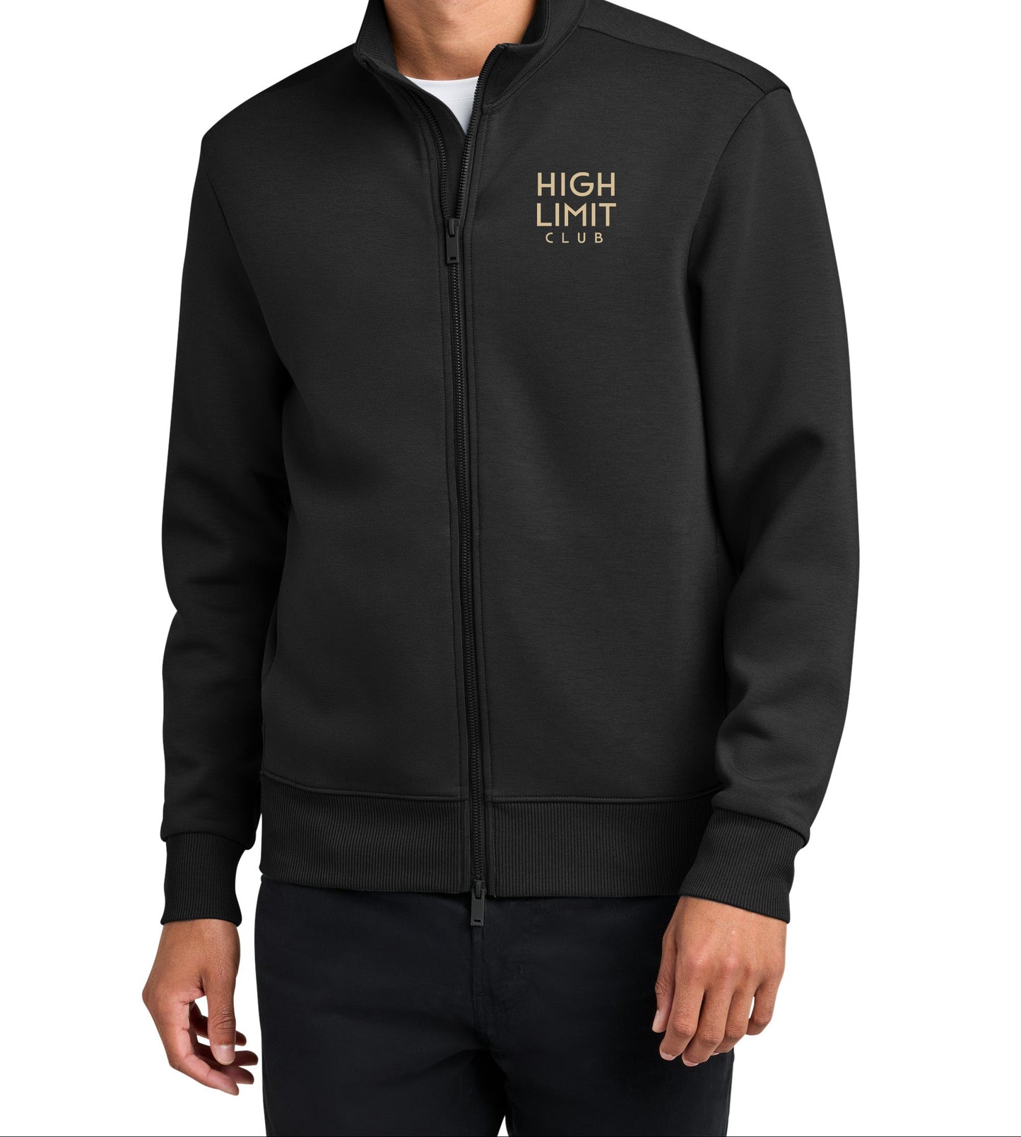 High Limit Club, HLC Stack Logo, 3D Effect, Mercer+Mettle® Soft Spacer Full-Zip - Black