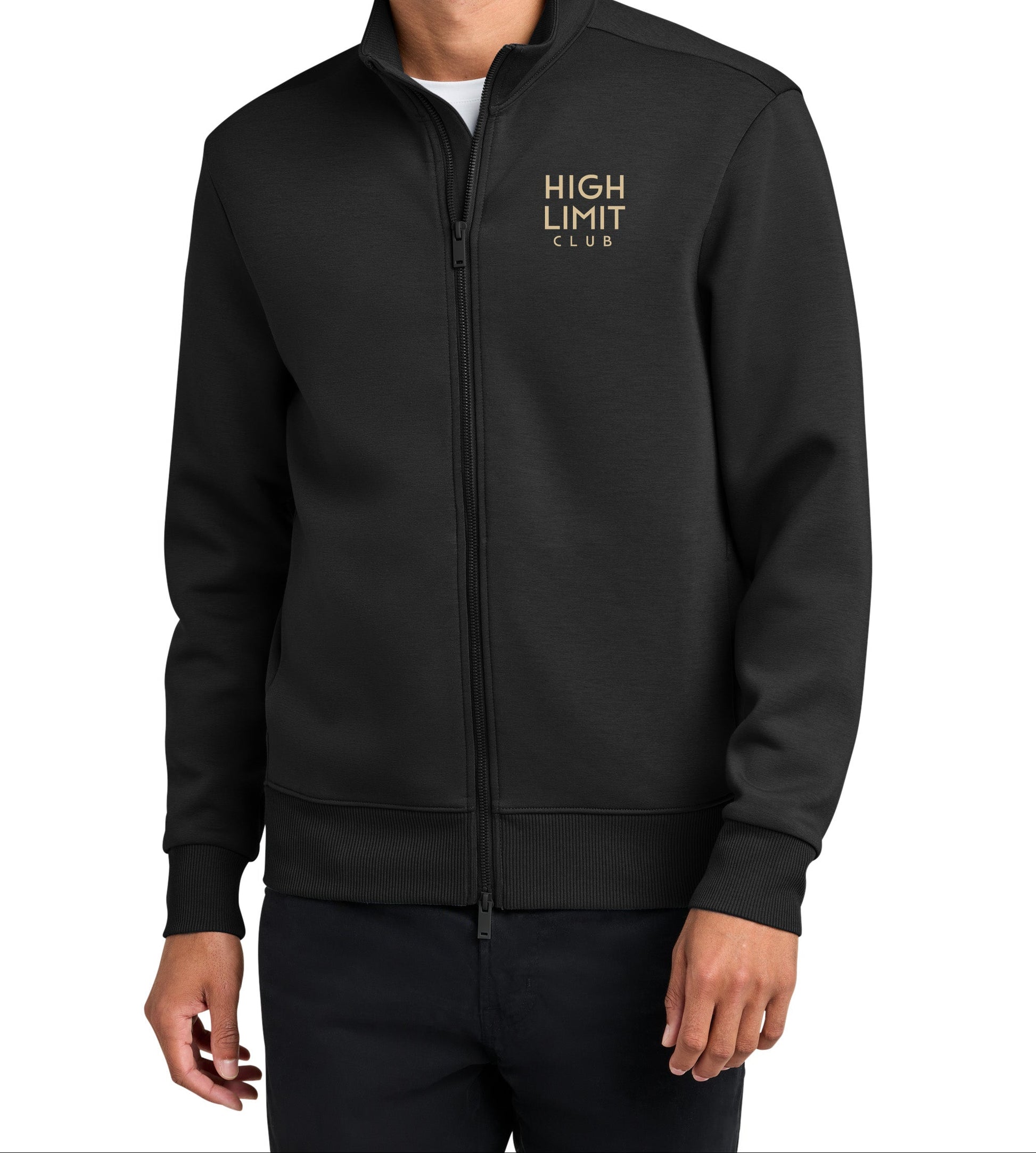 High Limit Club, HLC Stack Logo, 3D Effect, Mercer+Mettle® Soft Spacer Full-Zip - Black