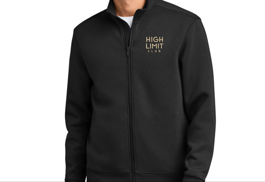 High Limit Club, HLC Stack Logo, 3D Effect, Mercer+Mettle® Soft Spacer Full-Zip - Black