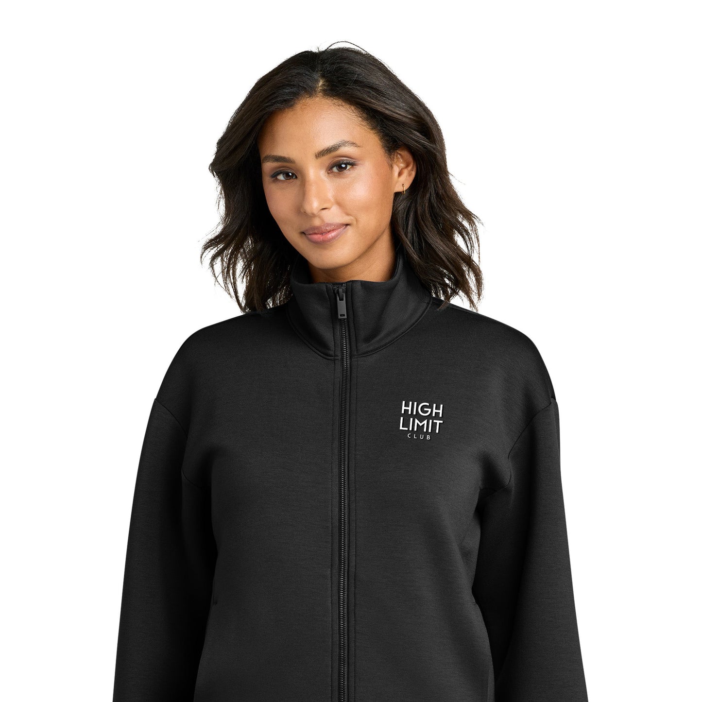 High Limit Club, HLC Stack Logo, 3D Effect, Mercer+Mettle® Women’s Soft Spacer Full-Zip - Black
