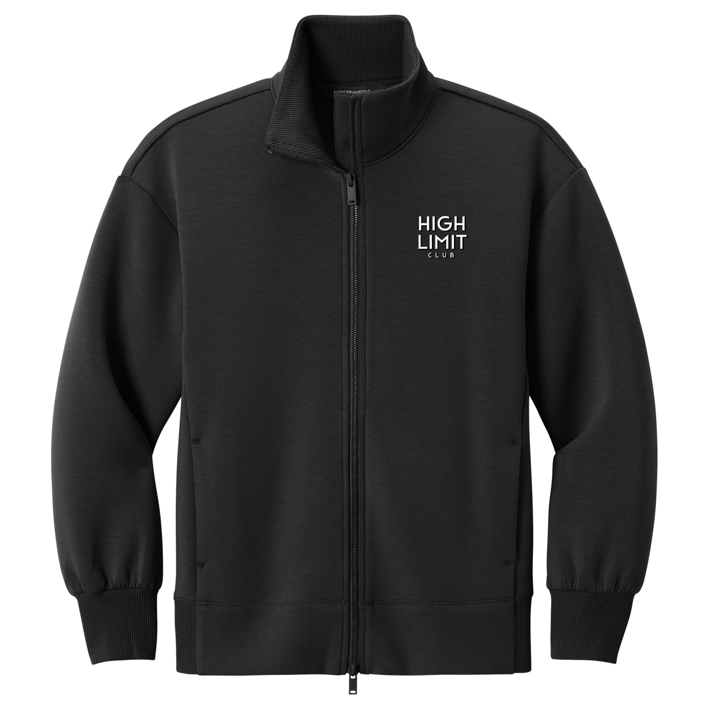 High Limit Club, HLC Stack Logo, 3D Effect, Mercer+Mettle® Women’s Soft Spacer Full-Zip - Black