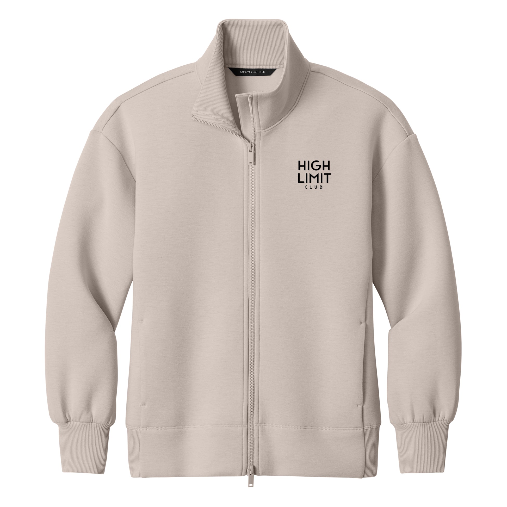 High Limit Club, HLC Stack Logo, 3D Effect, Mercer+Mettle® Women’s Soft Spacer Full-Zip Warm Quartz