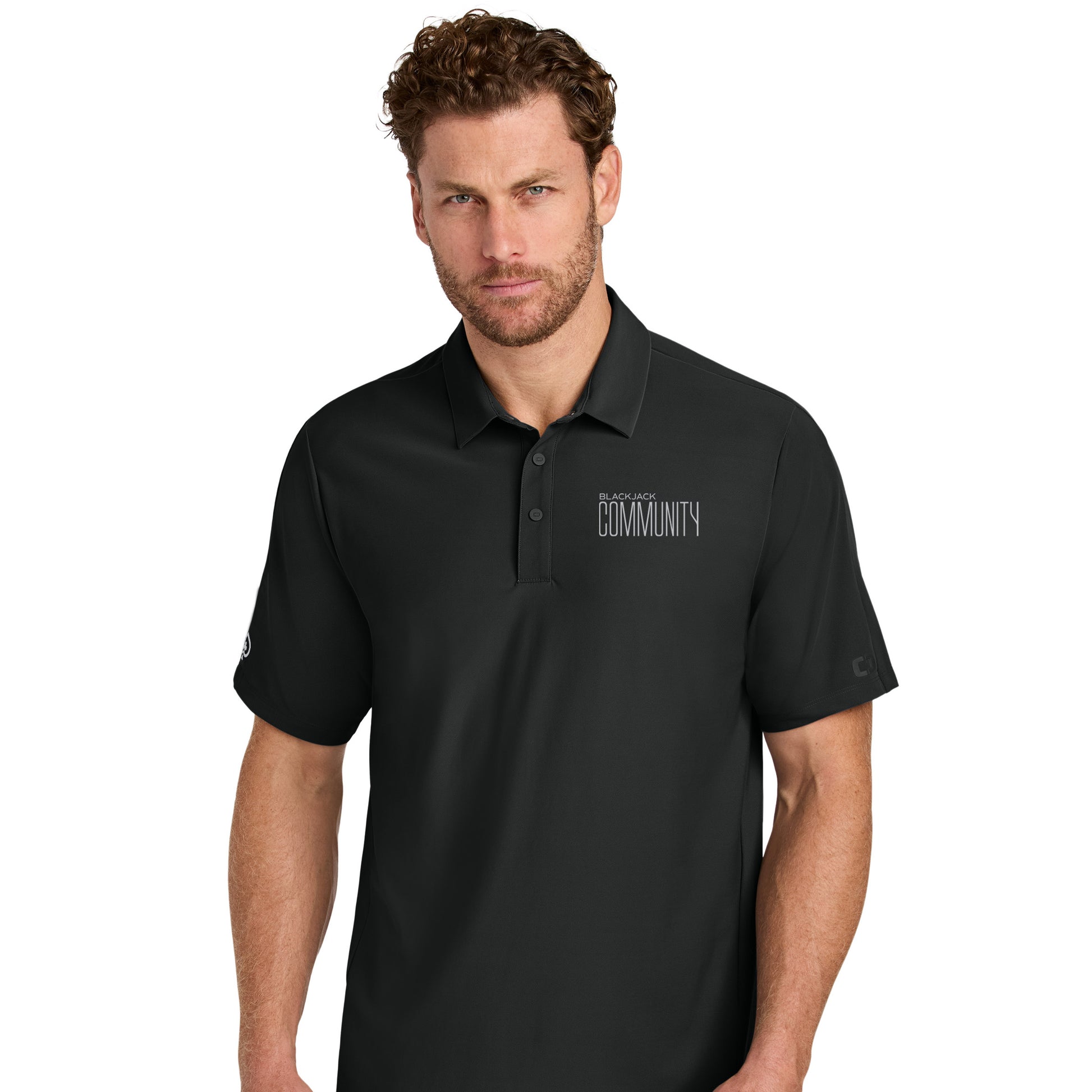 Blackjack Community Logo, Silver, 3D Effect, Envision Polo