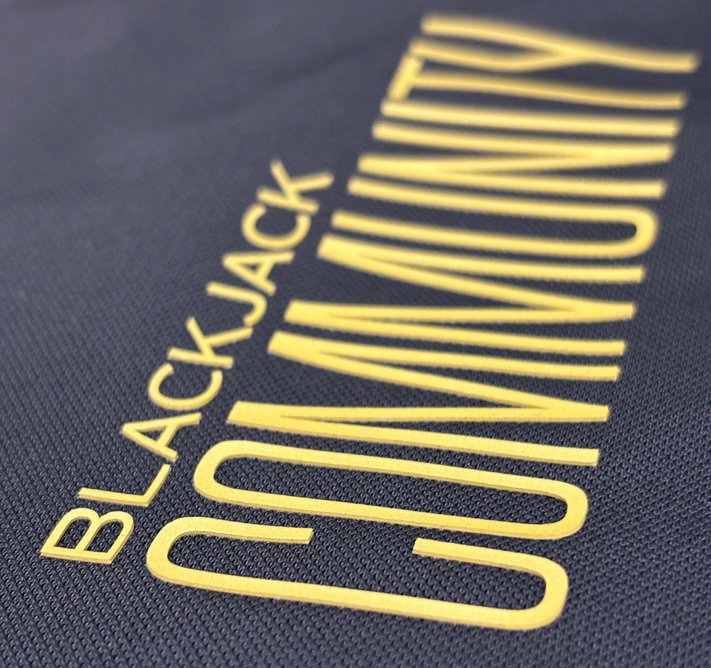 Blackjack Community Logo, Gold, 3D Effect, Envision Polo - Black polo- gold logo