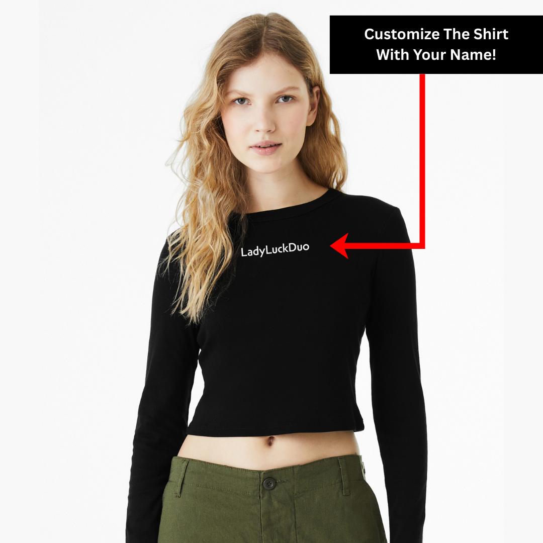 High Limit Club, Slot Community, Customizable (Your Name), Women’s Micro Rib Long Sleeve Baby T-Shirt - Black