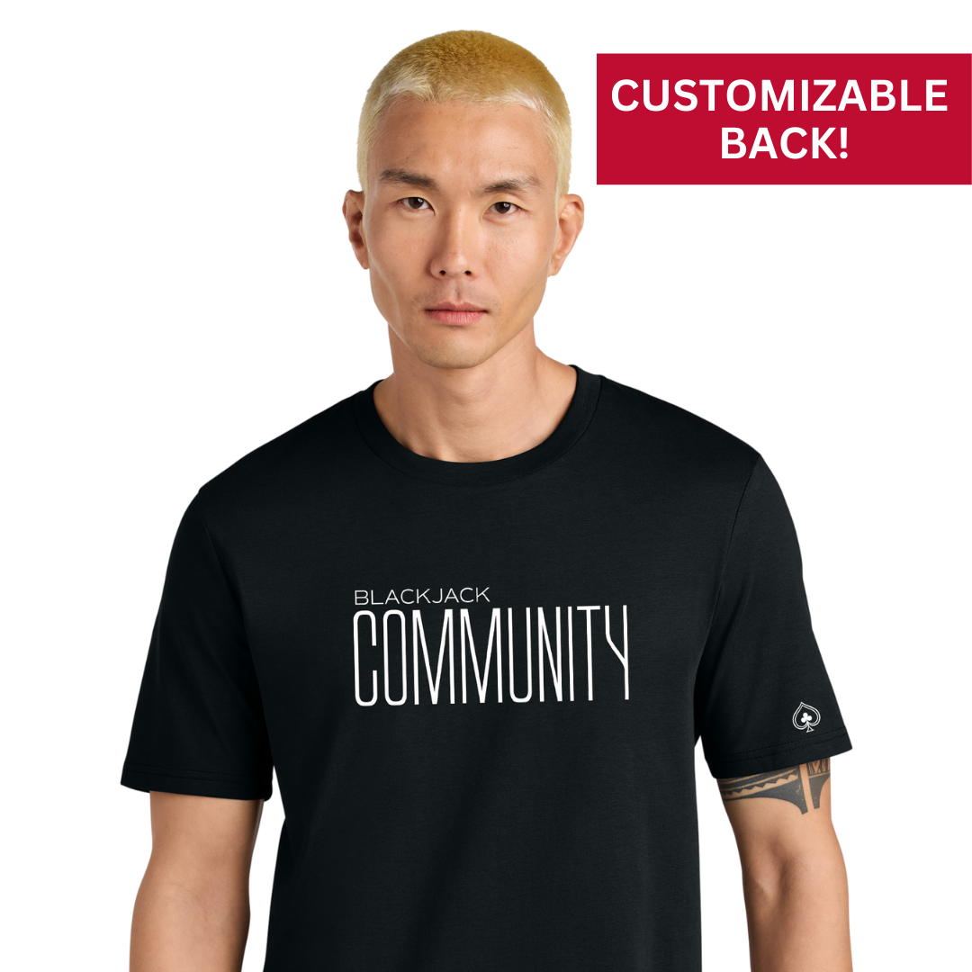 High Limit Club, Blackjack Community, Customizable Back (Your Name) Unisex Tee - Black