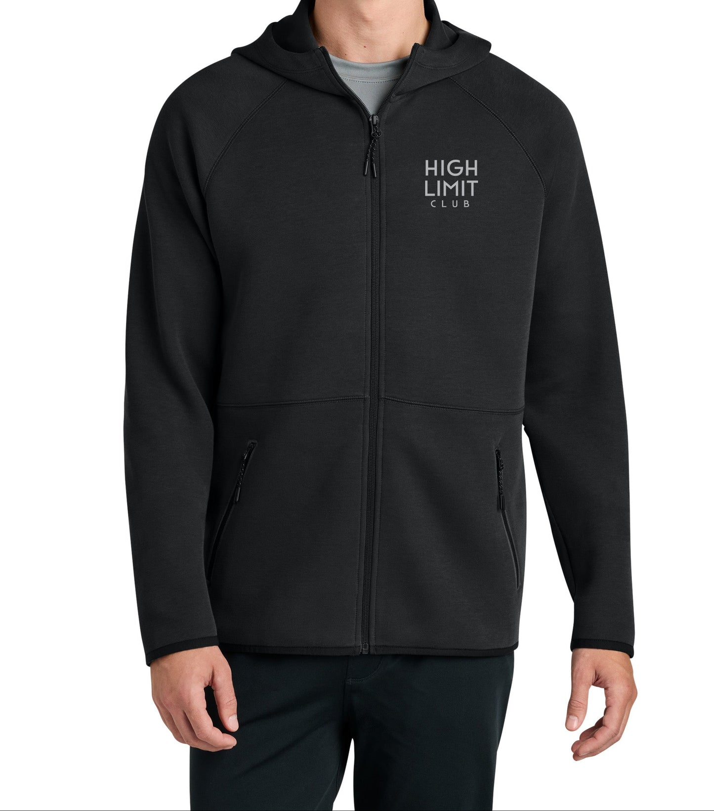 High Limit Club, 3D Effect HLC Stack Logo, Phenom Full-Zip Hoodie - Navy