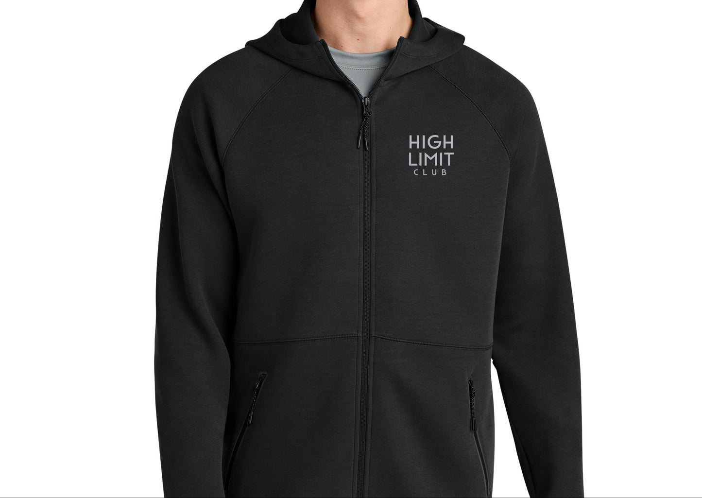 High Limit Club, 3D Effect HLC Stack Logo, Phenom Full-Zip Hoodie - Navy