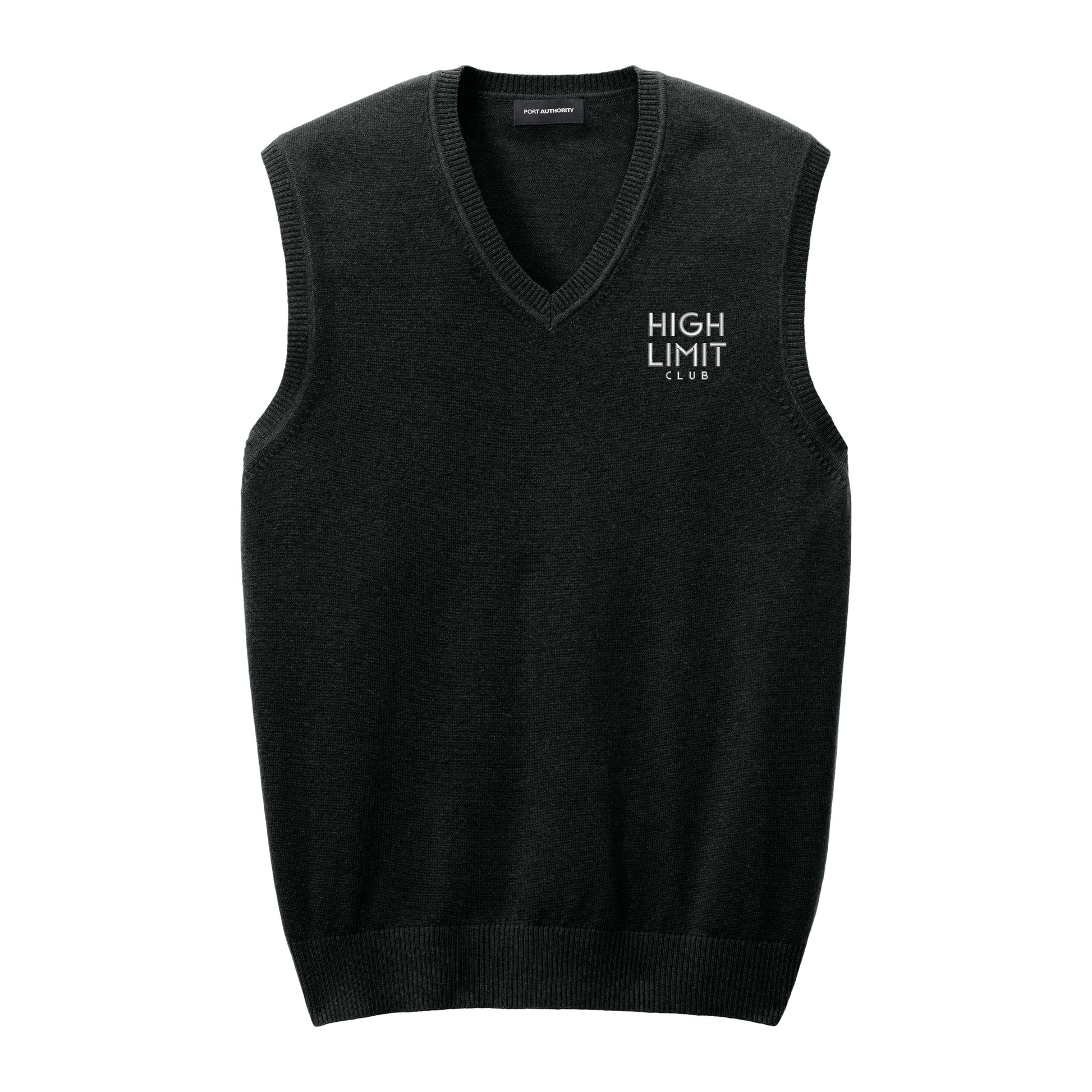 The Citadel, HLC Stack Logo, Embroidered Easy Care Sweater Vest - Black
