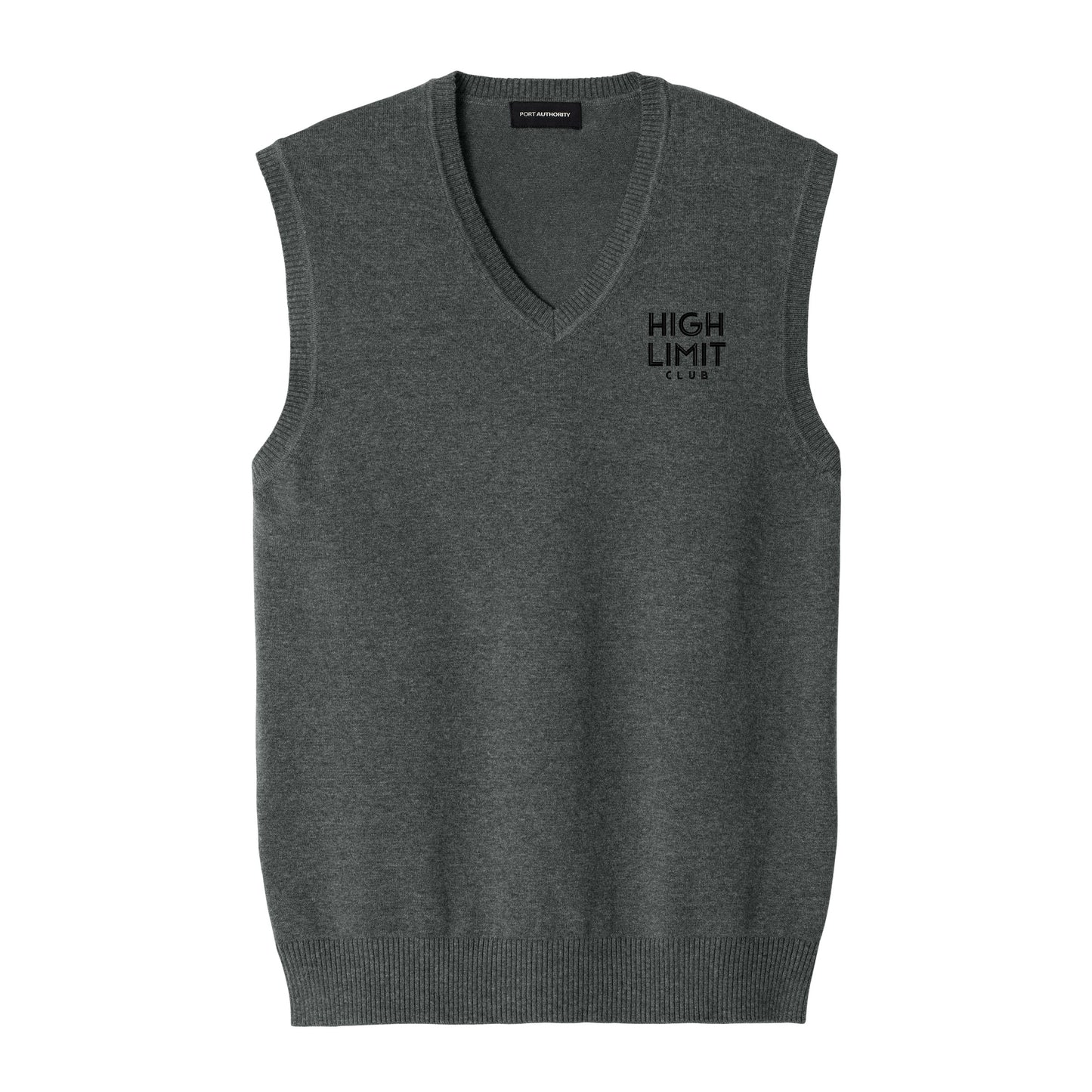 The Citadel, HLC Stack Logo, Embroidered Easy Care Sweater Vest - Charcoal