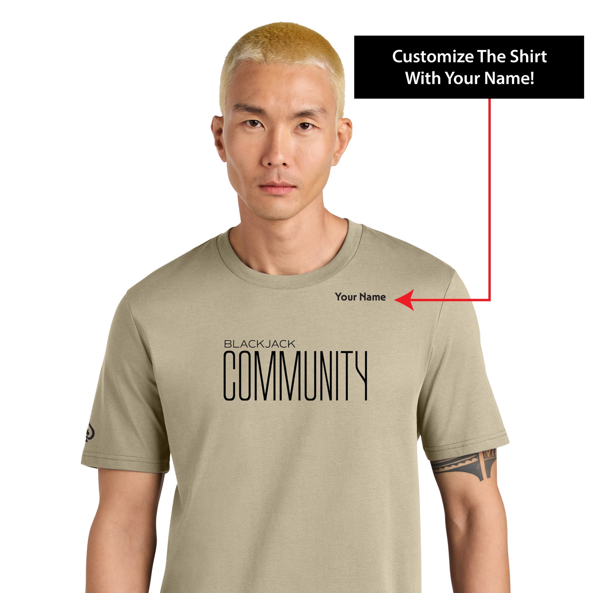High Limit Club, Blackjack Community, Customizable (Your Name) Unisex Creator 2.0 Tee- Desert Dust