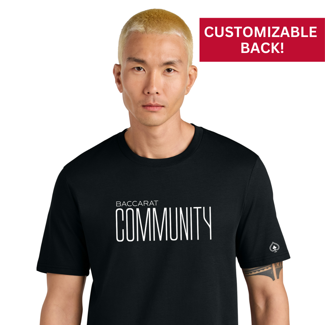 High Limit Club, Baccarat Community, Customizable Back (Your Name) Unisex T-Shirt - Black