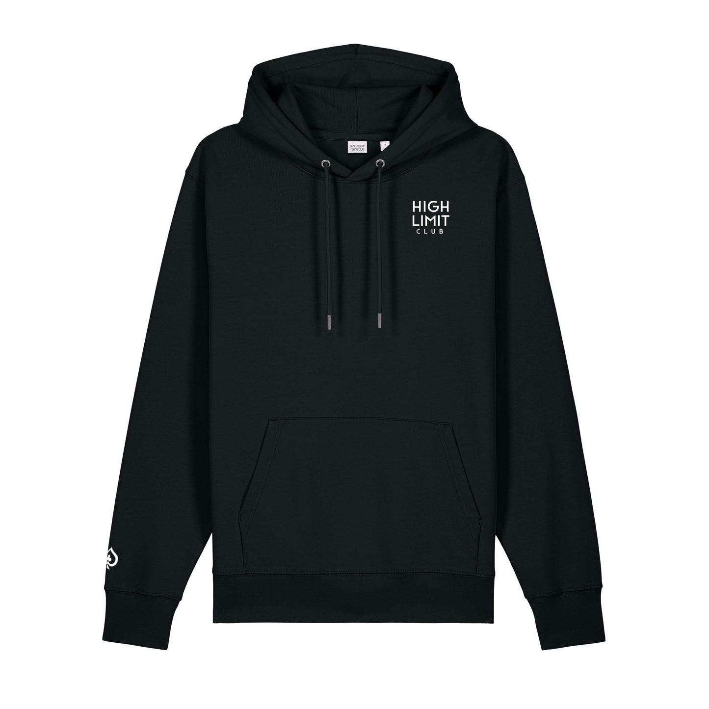 High Limit Club, Stack Logo, 3D Effect, Stanley/Stella Unisex Cruiser 2.0 Hooded Sweatshirt- Black