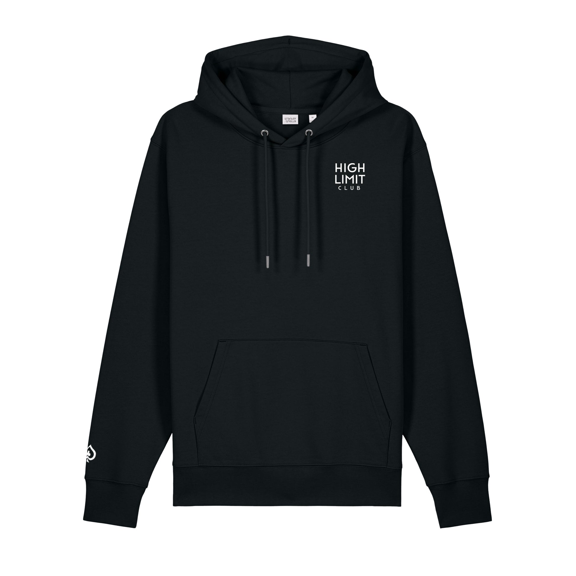 High Limit Club, Stack Logo, 3D Effect, Stanley/Stella Unisex Cruiser 2.0 Hooded Sweatshirt- Black
