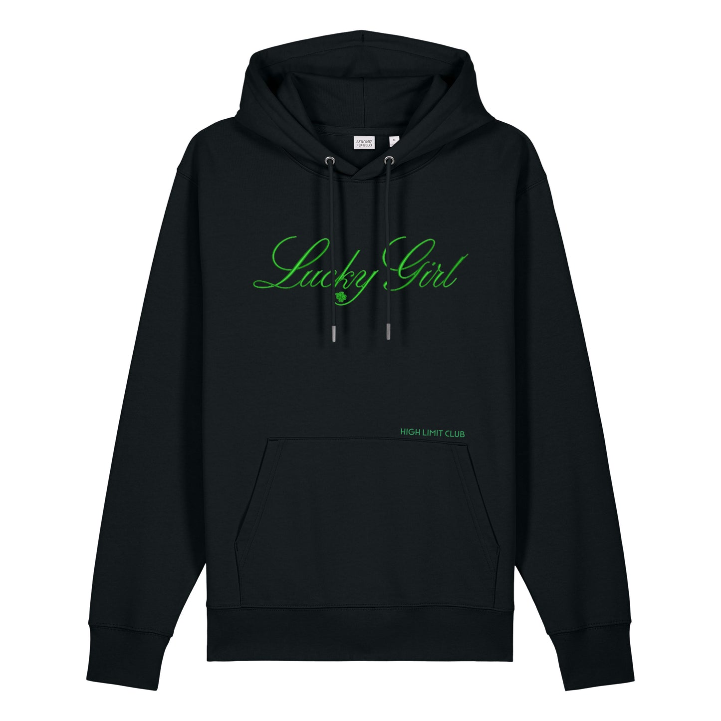 High Limit Club, Embroidered Lucky Girl Script, Stanley/Stella Unisex Cruiser 2.0 Hooded Sweatshirt
