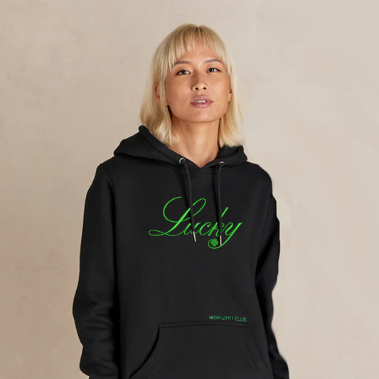 High Limit Club, Embroidered Lucky Script, Stanley/Stella Unisex Cruiser 2.0 Hooded Sweatshirt 