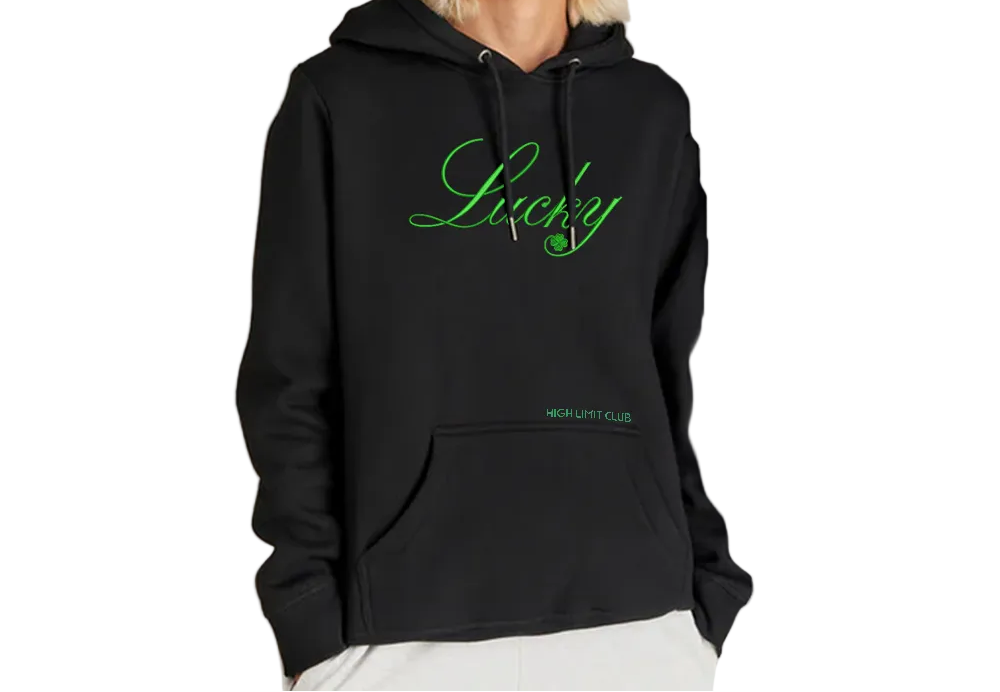 High Limit Club, Embroidered Lucky Script, Stanley/Stella Unisex Cruiser 2.0 Hooded Sweatshirt 
