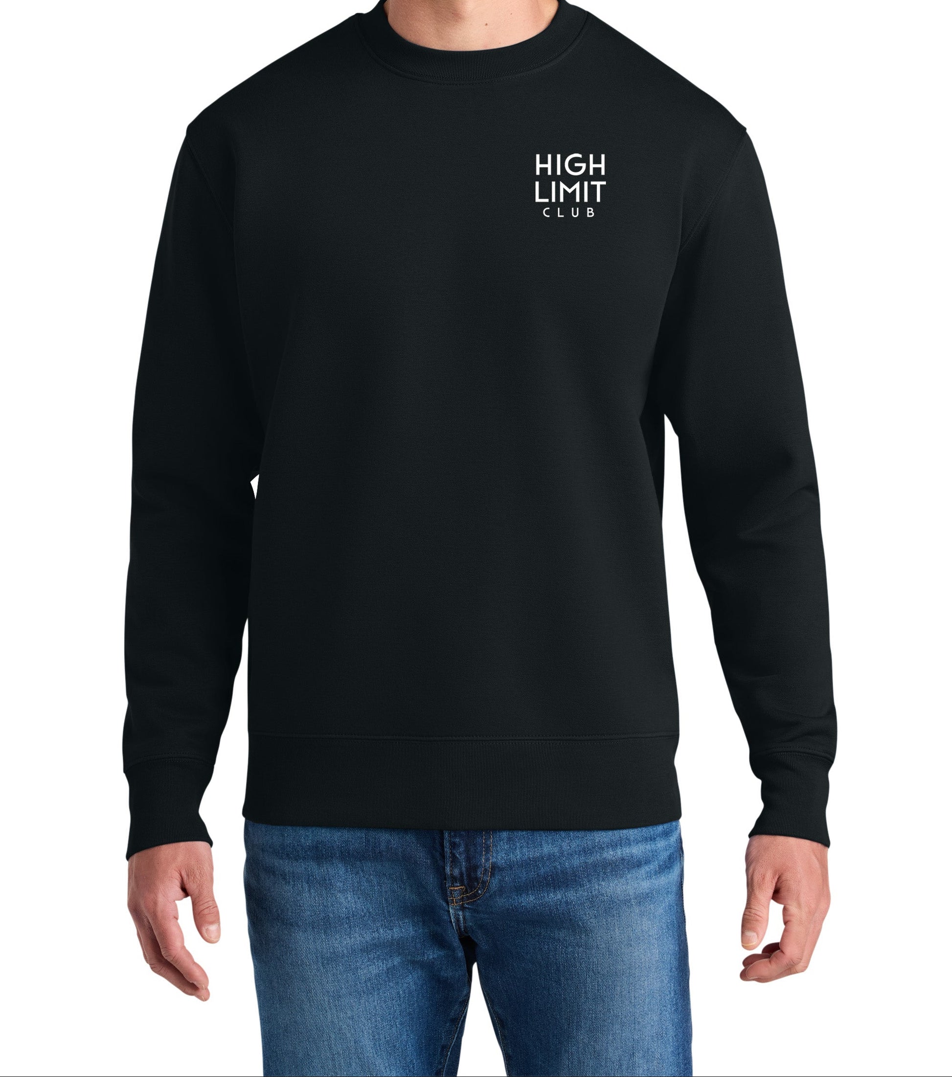High Limit Club, 3D Effect HLC Stack Logo Stanley/Stella Unisex Changer 2.0 Crewneck Sweatshirt - black