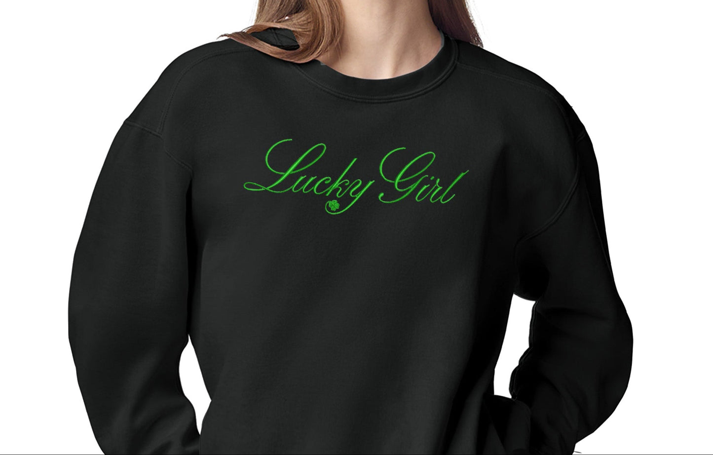 High Limit Club, Embroidered Lucky Girl Script, Stanley/Stella Unisex Changer 2.0 Crewneck Sweatshirt