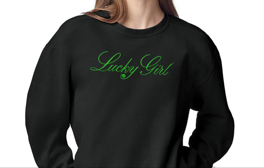 High Limit Club, Embroidered Lucky Girl Script, Stanley/Stella Unisex Changer 2.0 Crewneck Sweatshirt