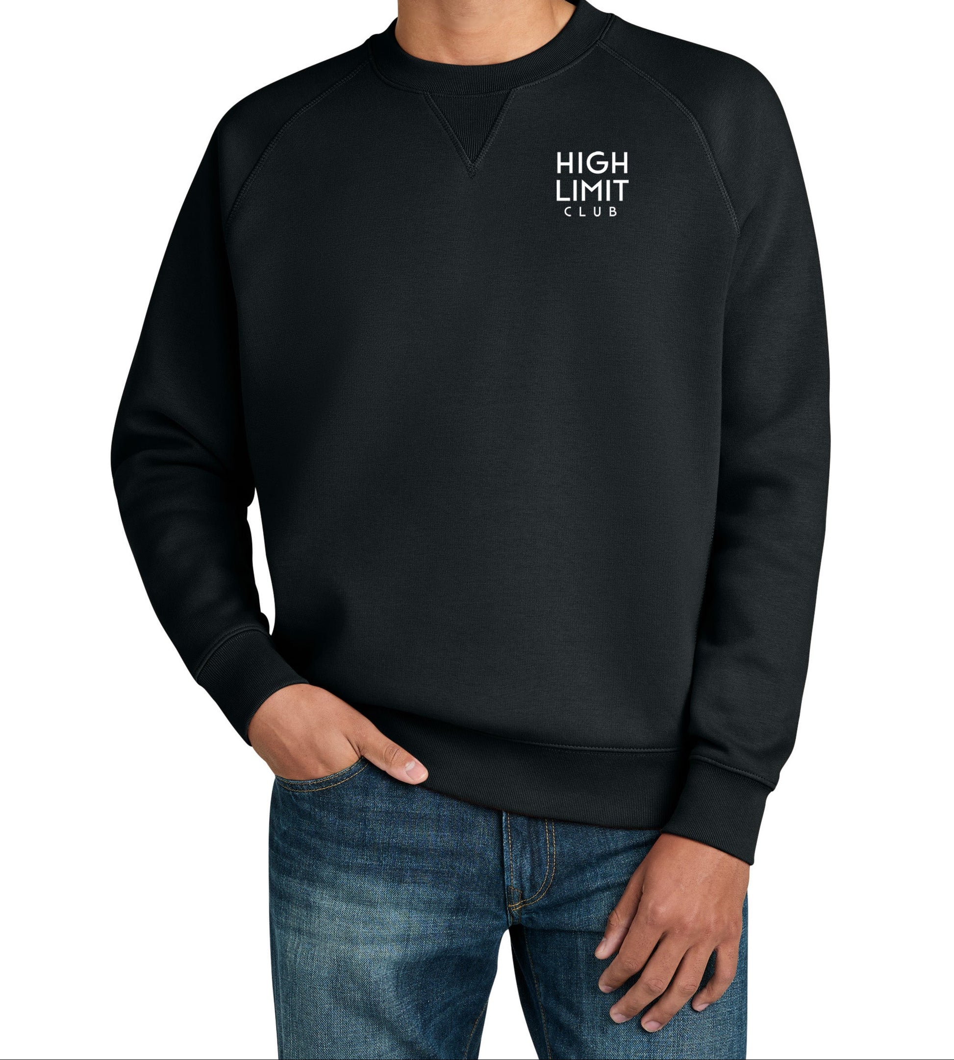 High Limit Club, 3D Effect HLC Stack Logo, Stanley/Stella Unisex Knoxer Crewneck Sweatshirt - Black