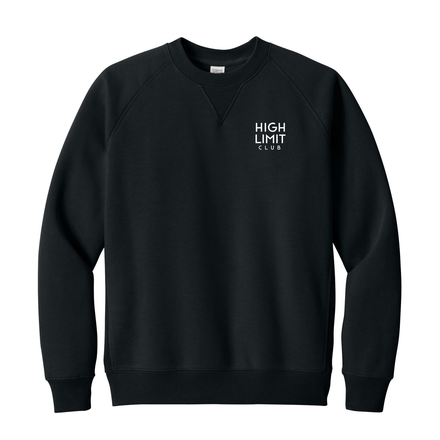 High Limit Club, 3D Effect HLC Stack Logo, Stanley/Stella Unisex Knoxer Crewneck Sweatshirt - Black
