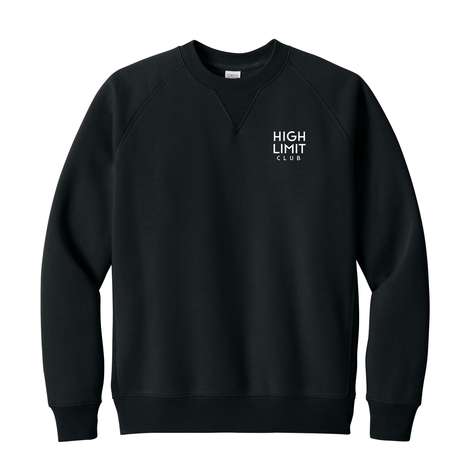 High Limit Club, 3D Effect HLC Stack Logo, Stanley/Stella Unisex Knoxer Crewneck Sweatshirt - Black