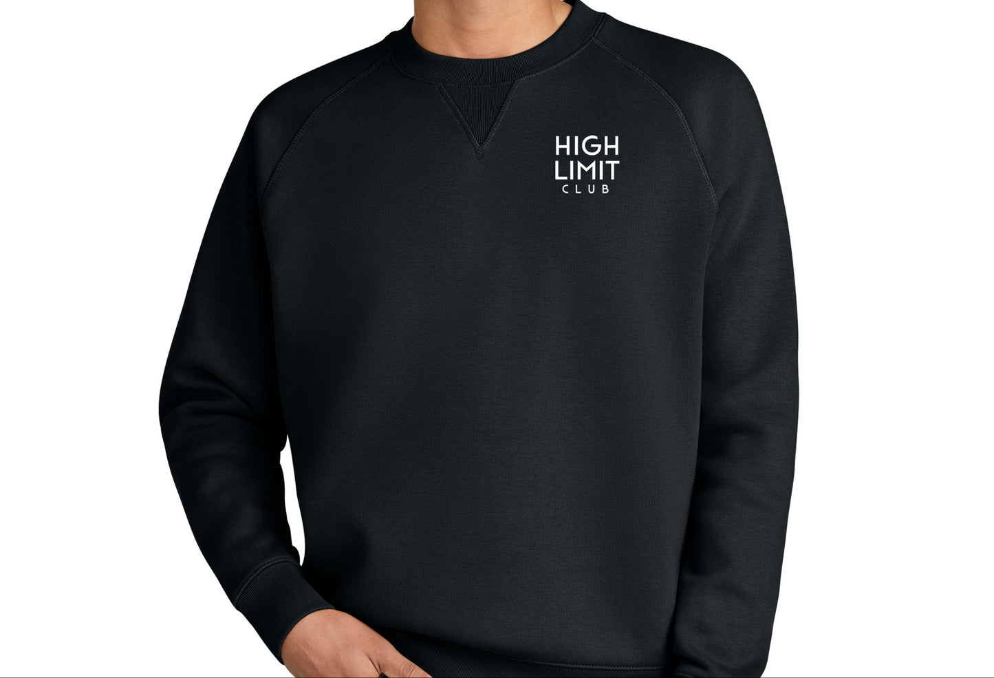 High Limit Club, 3D Effect HLC Stack Logo, Stanley/Stella Unisex Knoxer Crewneck Sweatshirt - Black
