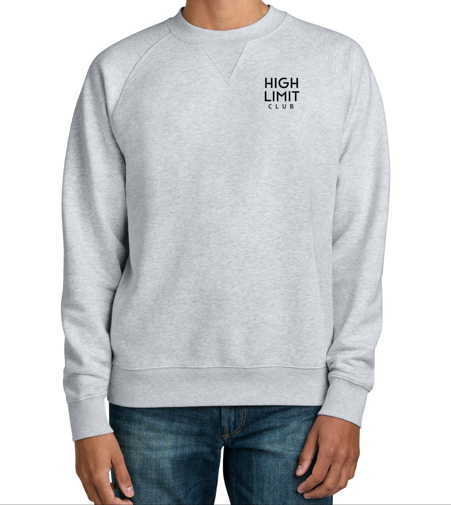 High Limit Club, 3D Effect HLC Stack Logo, Stanley/Stella Unisex Knoxer Crewneck Sweatshirt - Heather Grey