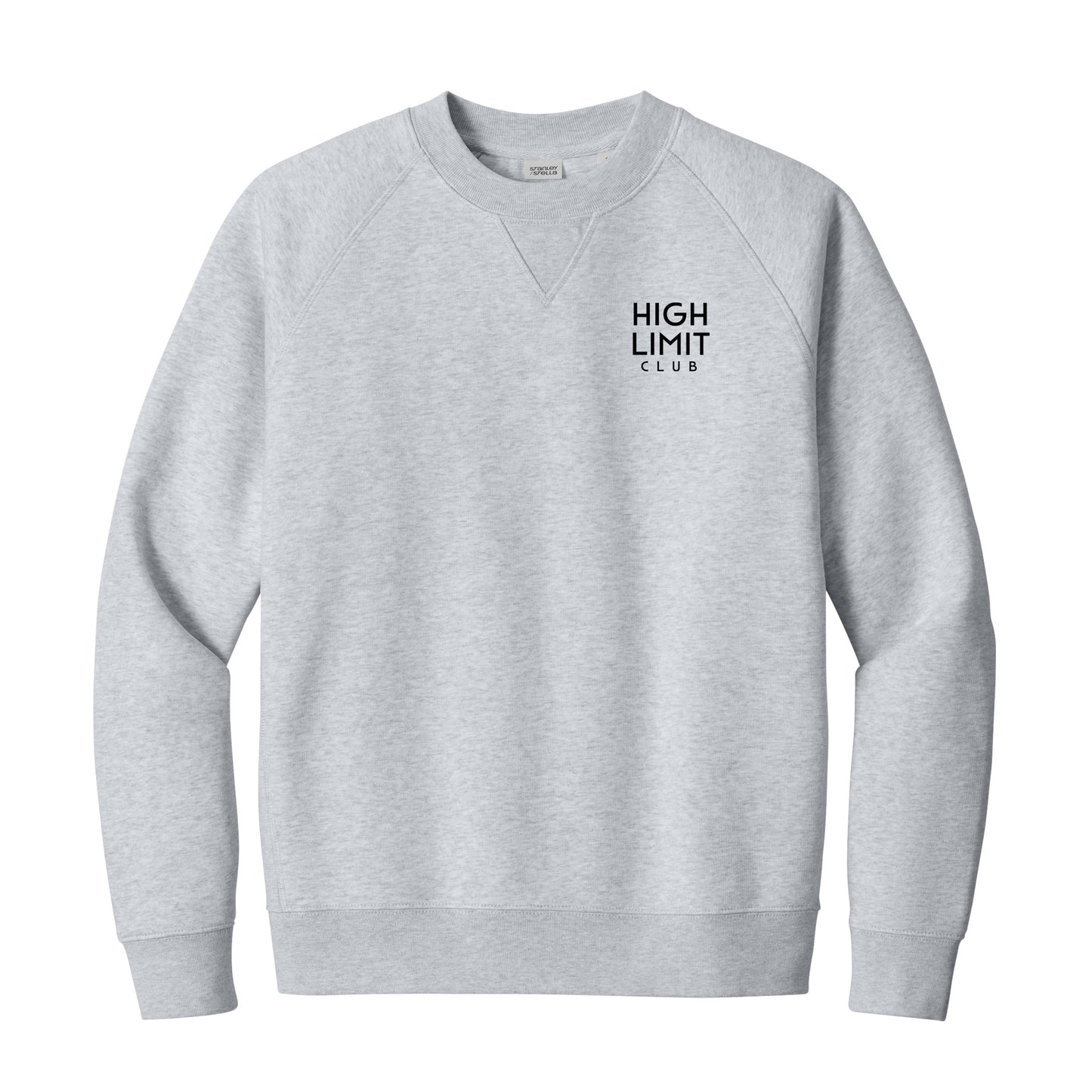 High Limit Club, 3D Effect HLC Stack Logo, Stanley/Stella Unisex Knoxer Crewneck Sweatshirt - Heather Grey