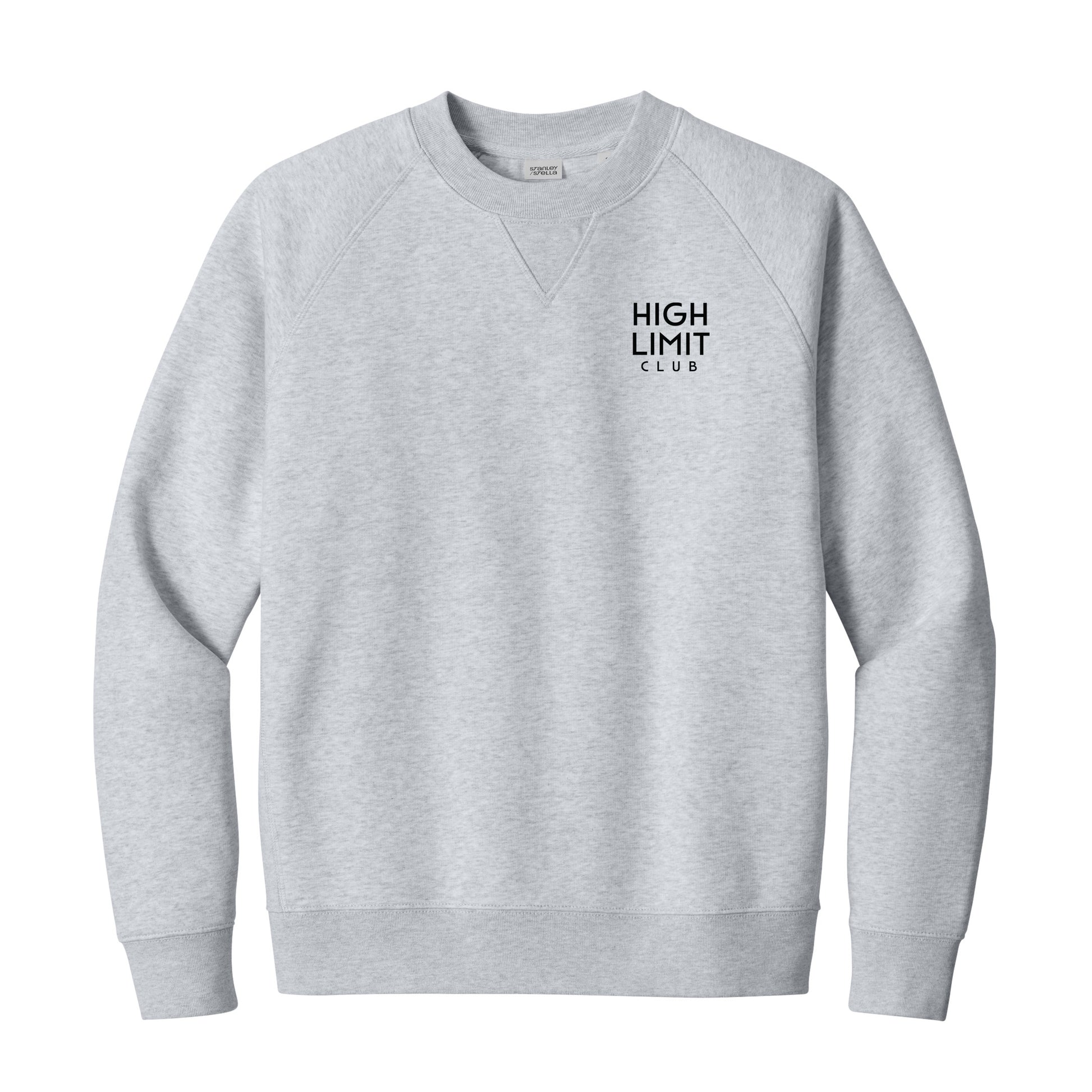 High Limit Club, 3D Effect HLC Stack Logo, Stanley/Stella Unisex Knoxer Crewneck Sweatshirt - Heather Grey