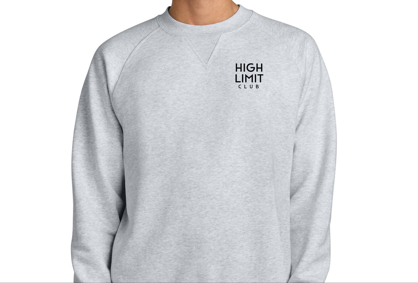 High Limit Club, 3D Effect HLC Stack Logo, Stanley/Stella Unisex Knoxer Crewneck Sweatshirt - Heather Grey