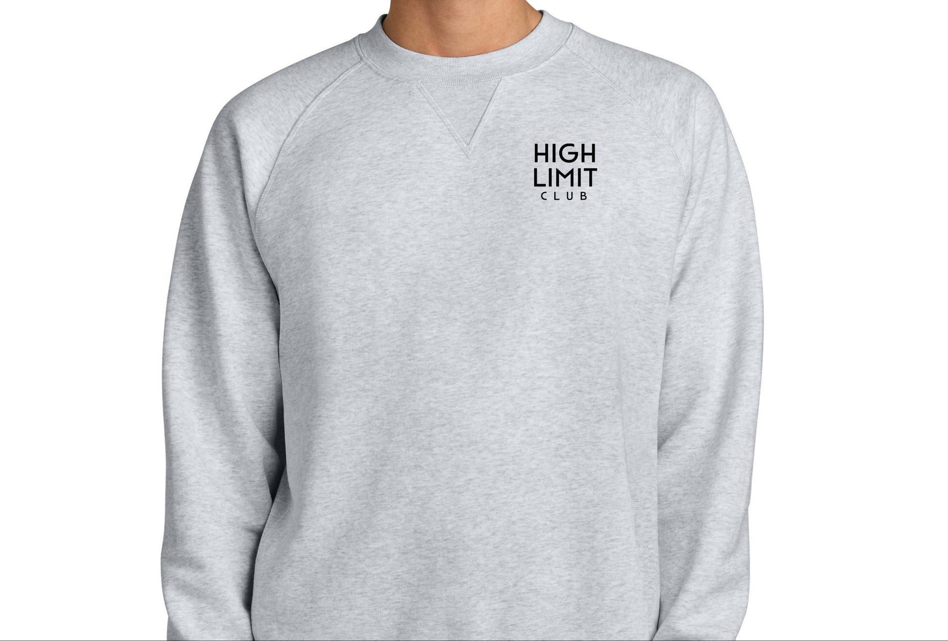 High Limit Club, 3D Effect HLC Stack Logo, Stanley/Stella Unisex Knoxer Crewneck Sweatshirt - Heather Grey