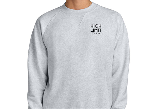 High Limit Club, 3D Effect HLC Stack Logo, Stanley/Stella Unisex Knoxer Crewneck Sweatshirt - Heather Grey