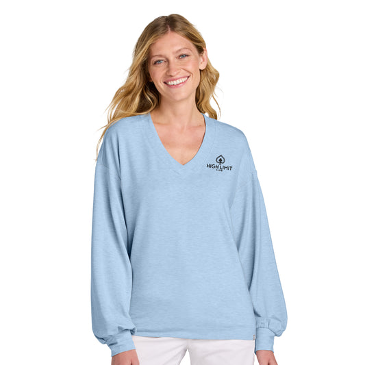 High Limit Club, Women’s Long Weekend V-Neck - Blue