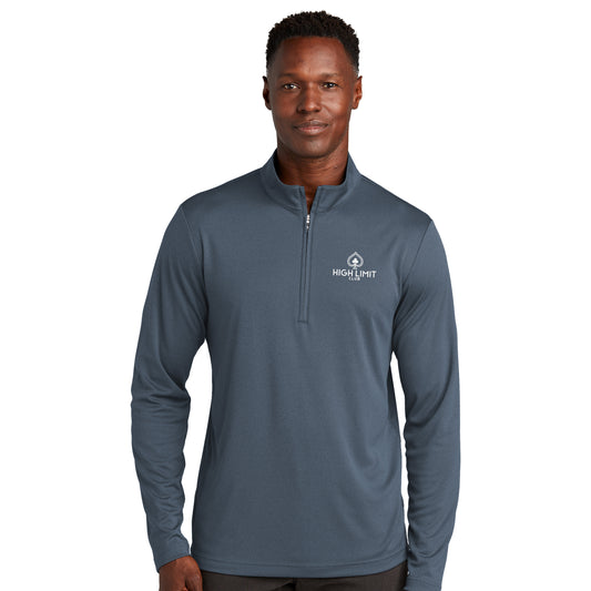 High Limit Club, Coto Performance 1/4-Zip - Blue long sleeve shirt gamble casino