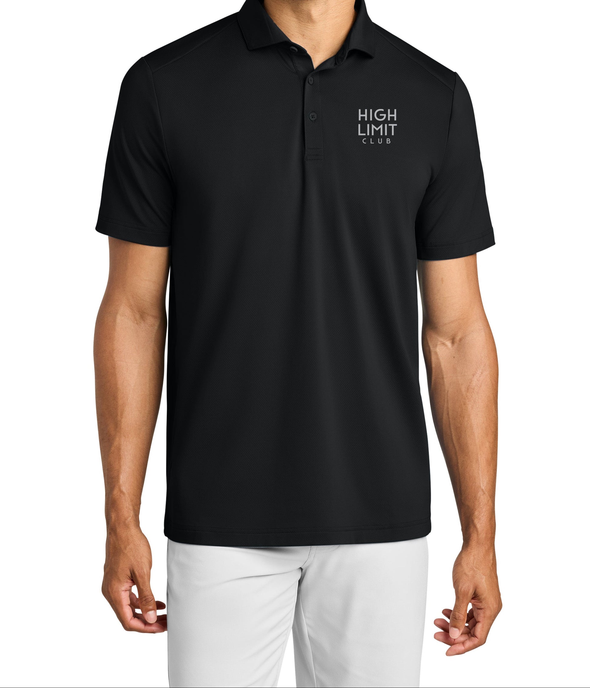 High Limit Club, Raised HLC Stack Logo, TravisMathew Onward Polo - Black