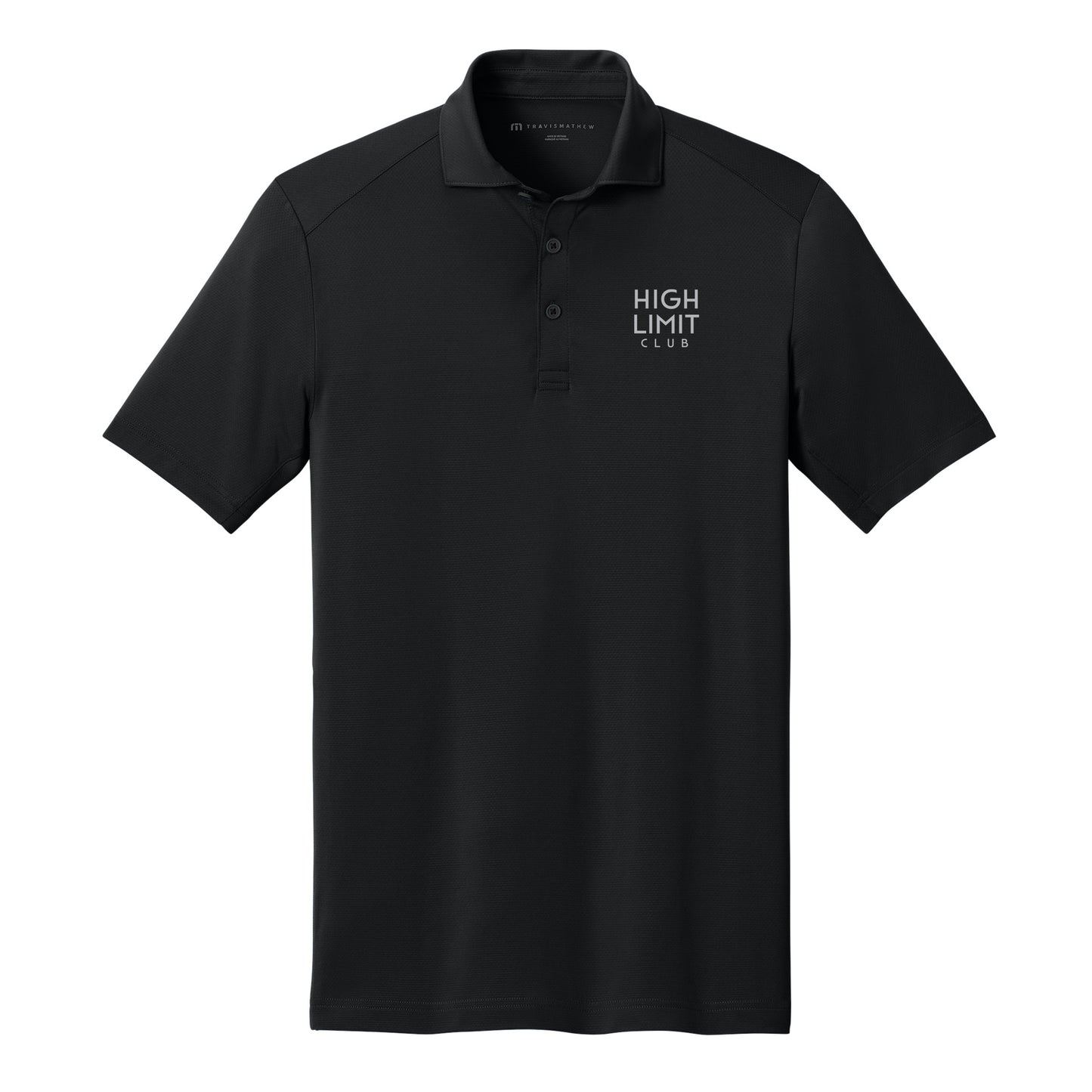 High Limit Club, Raised HLC Stack Logo, TravisMathew Onward Polo - Black