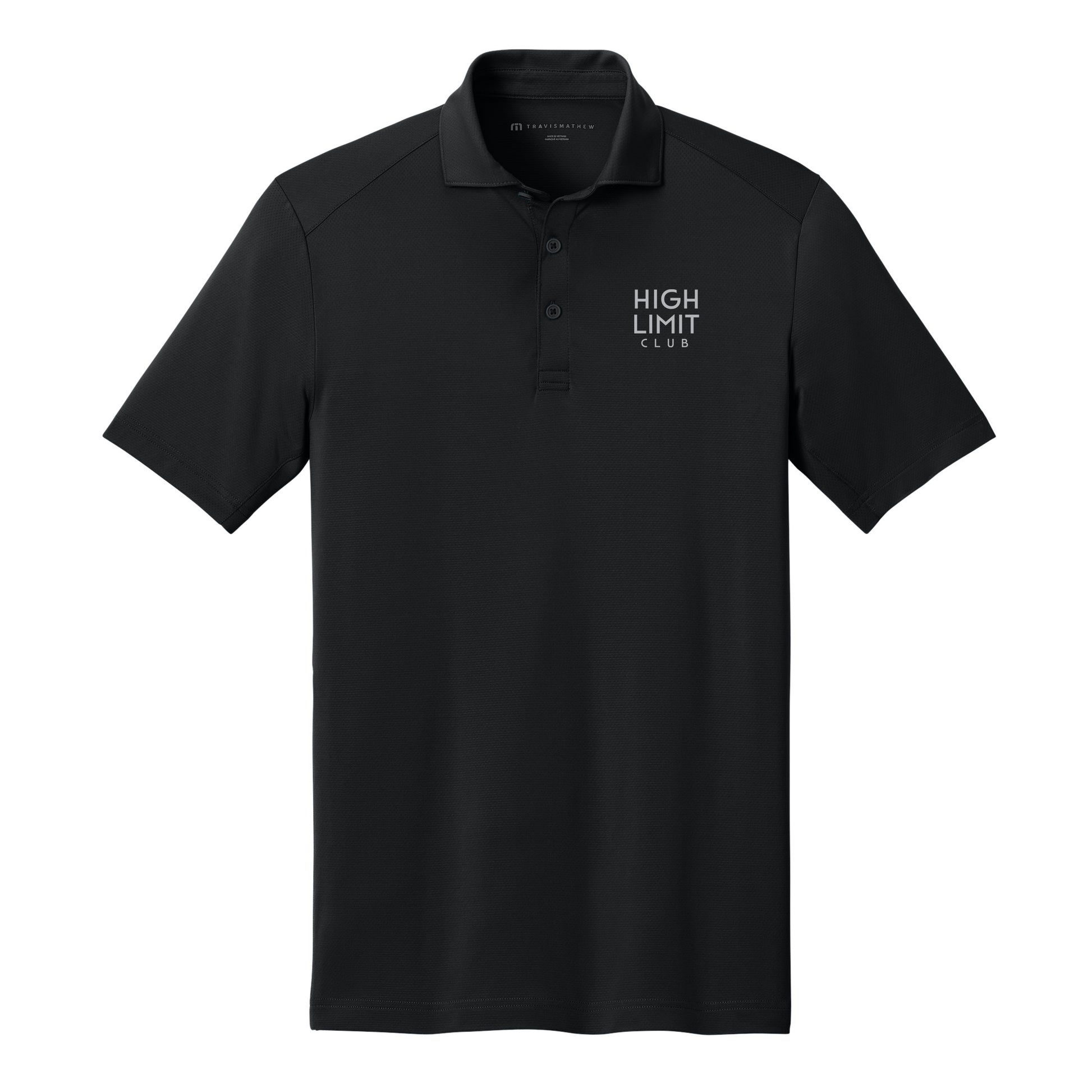 High Limit Club, Raised HLC Stack Logo, TravisMathew Onward Polo - Black