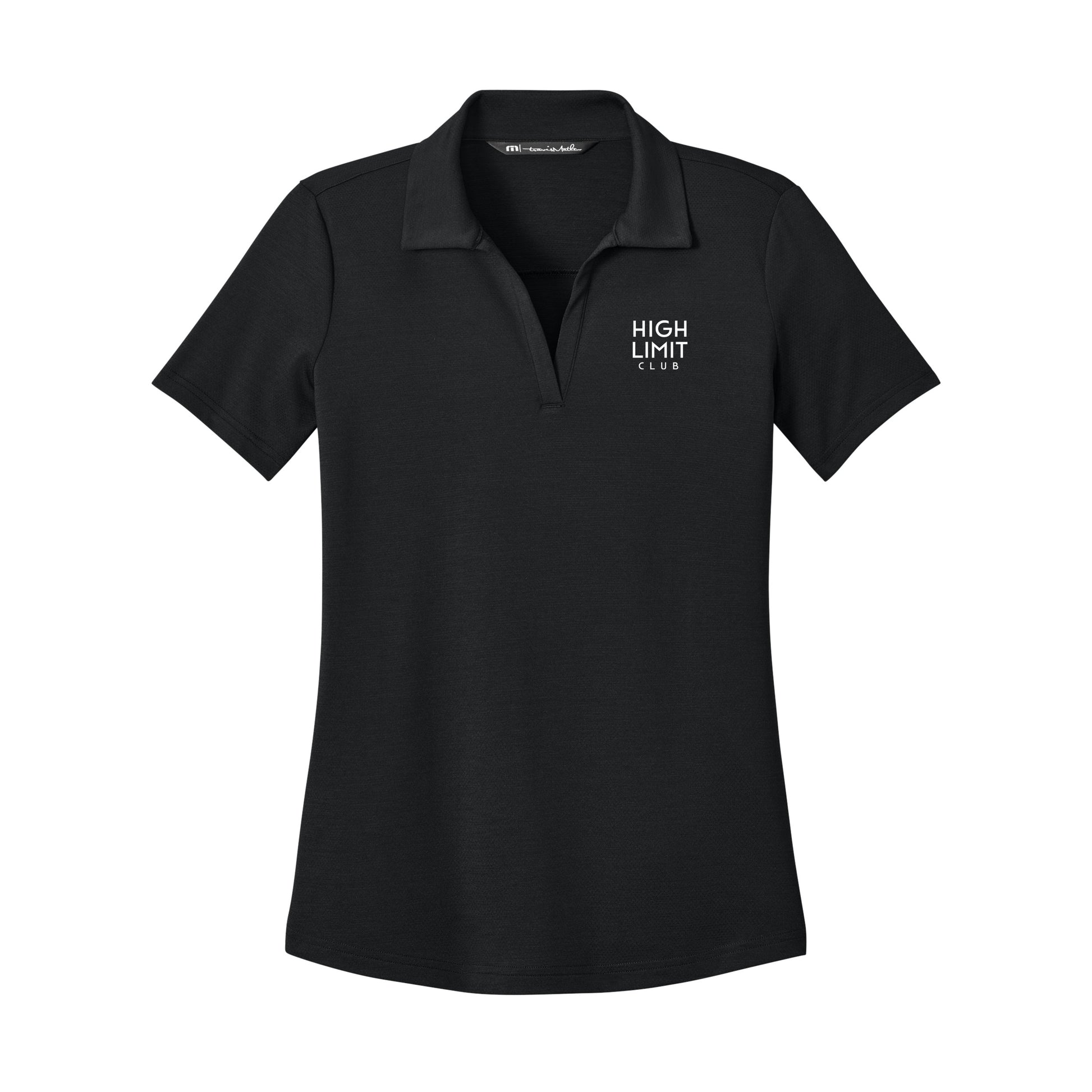 High Limit Club, 3D Effect Stack Logo, TravisMathew Women’s Onward Polo- Black