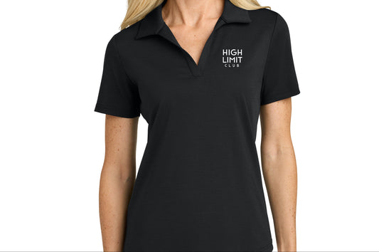 High Limit Club, 3D Effect Stack Logo, TravisMathew Women’s Onward Polo- Black